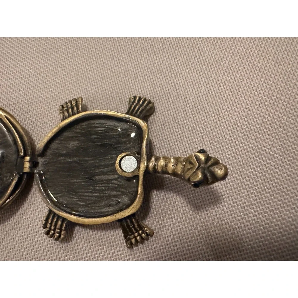 Bejeweled Turtle Trinket Bok Green‎ & Rhinestone 2.5